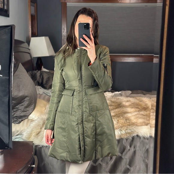 Storets Army Green Puffer Zipper Jacket Coat XS/S - Picture 17 of 17